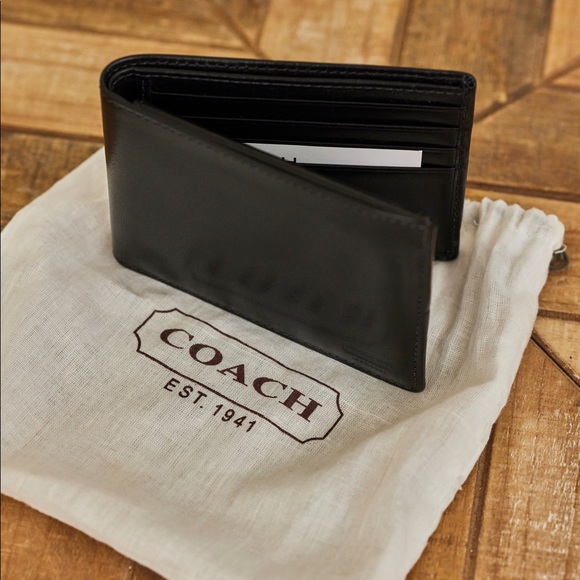 Men’s wallet Coach black NEW - Picture 1 of 11